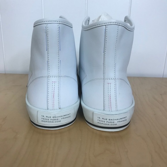 NIB IRO Men\'s Jimi White Leather Hi Tops Tennis Shoes SZ 42‎ FR/SZ 9 Mens main image 4